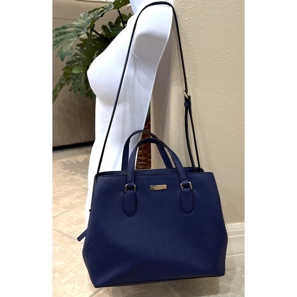 kate spade Handbags - Kate Spade Evangelie Laurel Way Sapphire Blue Saffiano Leather Purse Tote *See